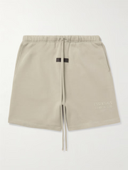 Logo-Appliquéd Wide-Leg Cotton-Blend Jersey Drawstring Shorts